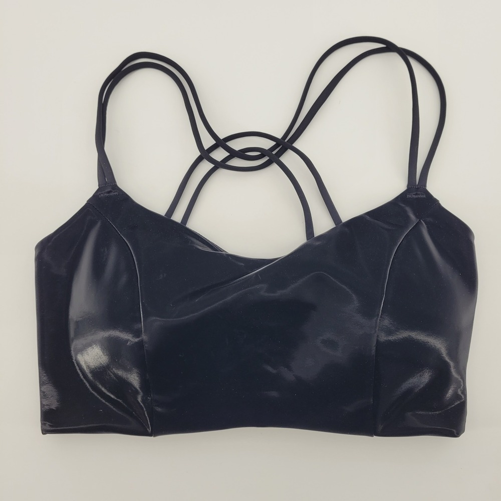[READ] Victoria's Secret VSX Sports‎ Bra Small DD Black Shiny Strappy 421381-QB4